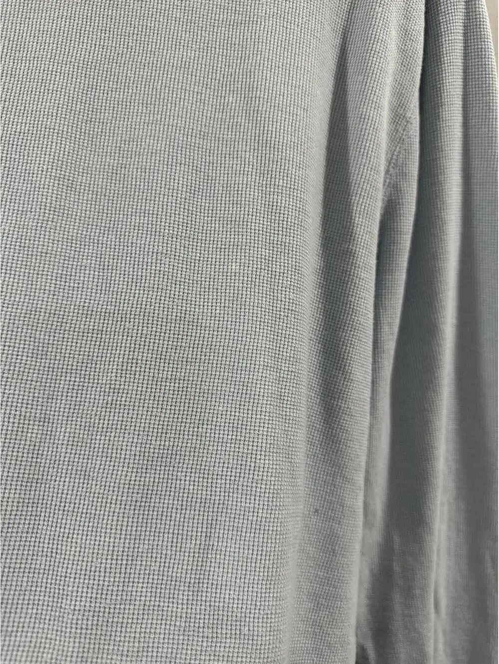 Banana Republic Mens Large Blue Waffle Knit Pullover Sweater Long Sleeve Thermal